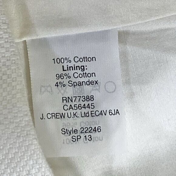 J. Crew Pencil Mini Skirt Women Size 2 White Daisy Floral Lace Zip Back Bohemian - Picture 12 of 12